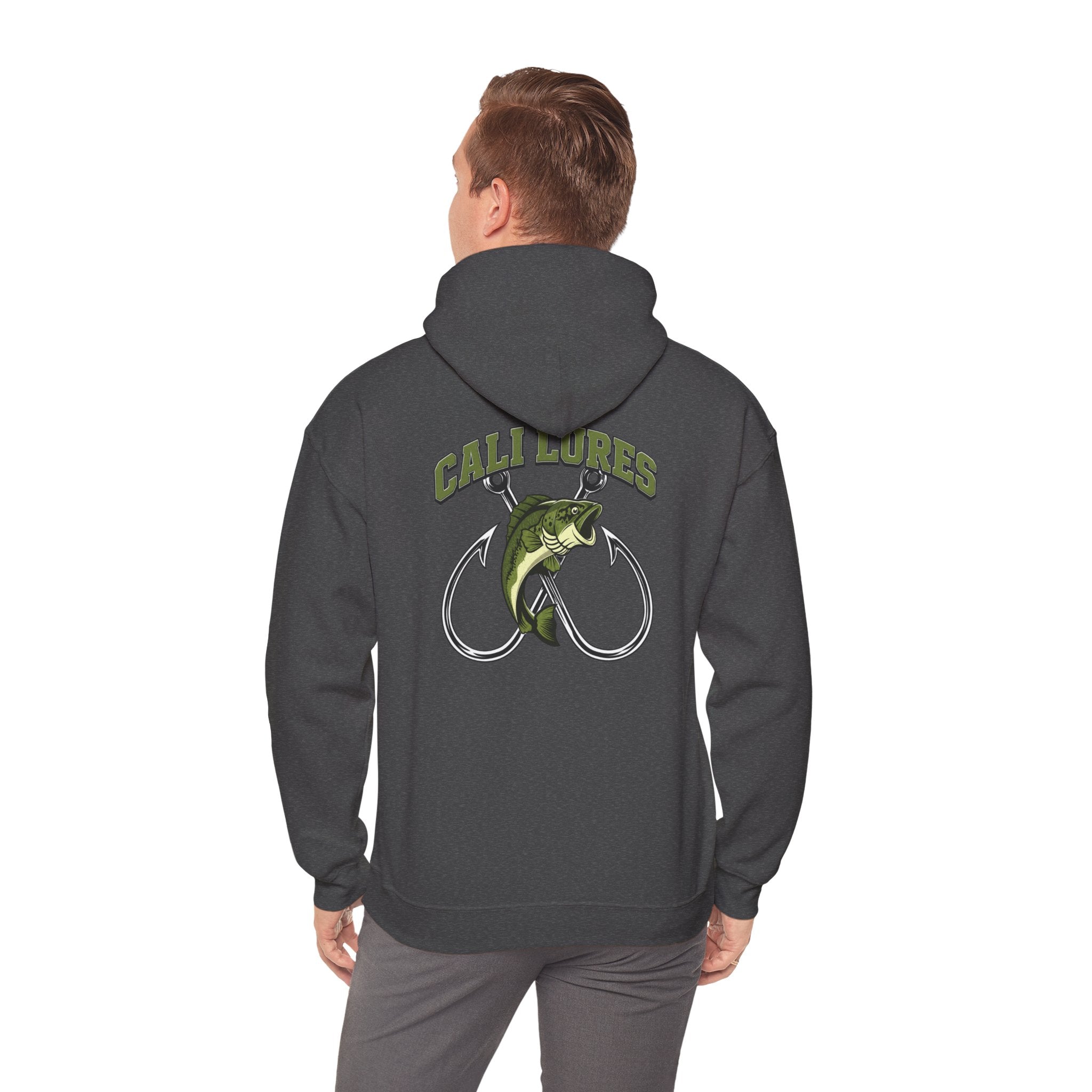 Fishing Hoodie — 'Calaboges' Bass & Twin Hooks Graphic Pullover