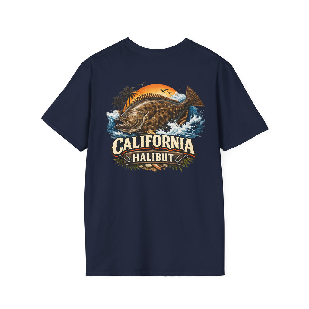 Fishing Logo T-Shirt — 'Gill's Custom Rods, Santa Maria CA' Pocket Tee