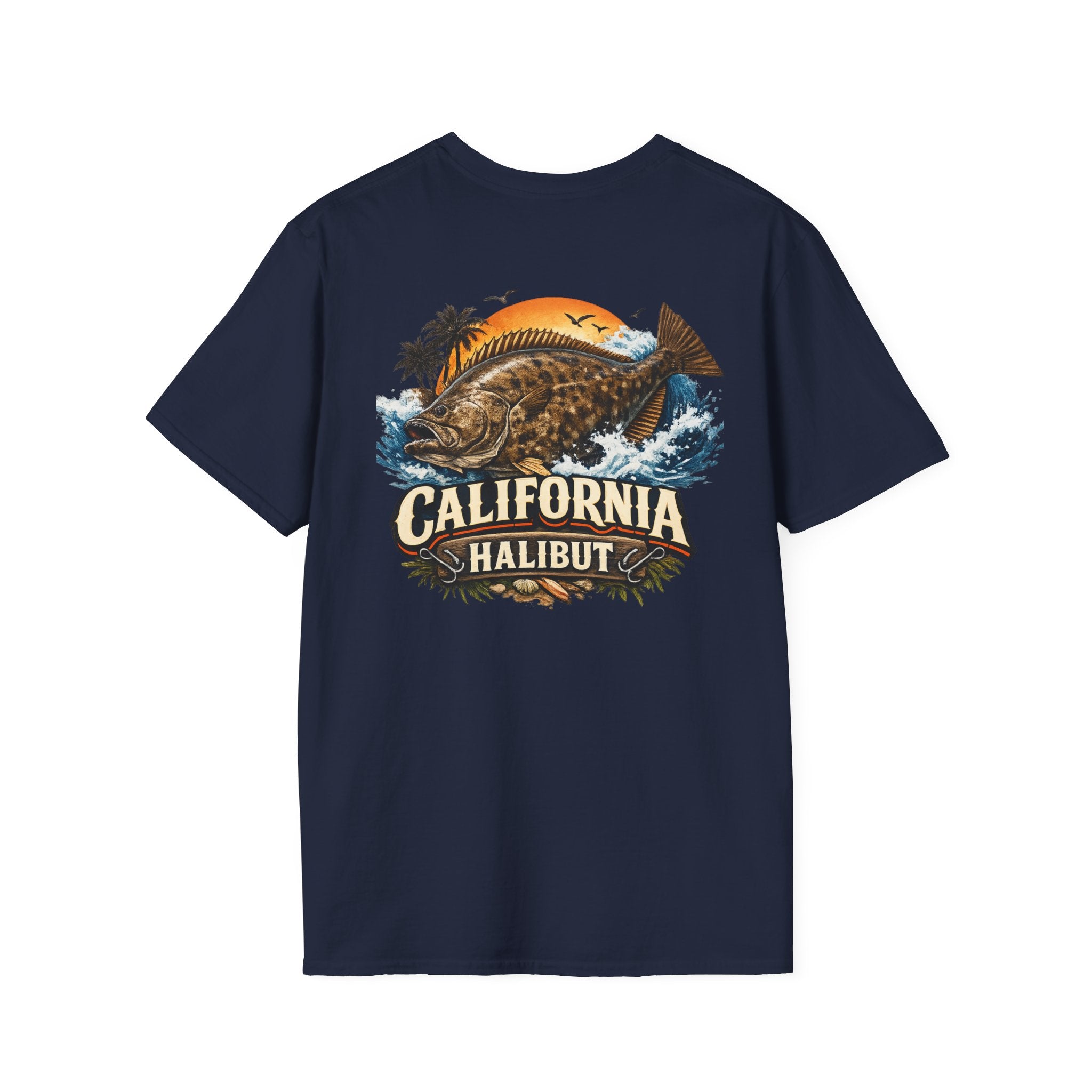 Fishing Logo T-Shirt — 'Gill's Custom Rods, Santa Maria CA' Pocket Tee