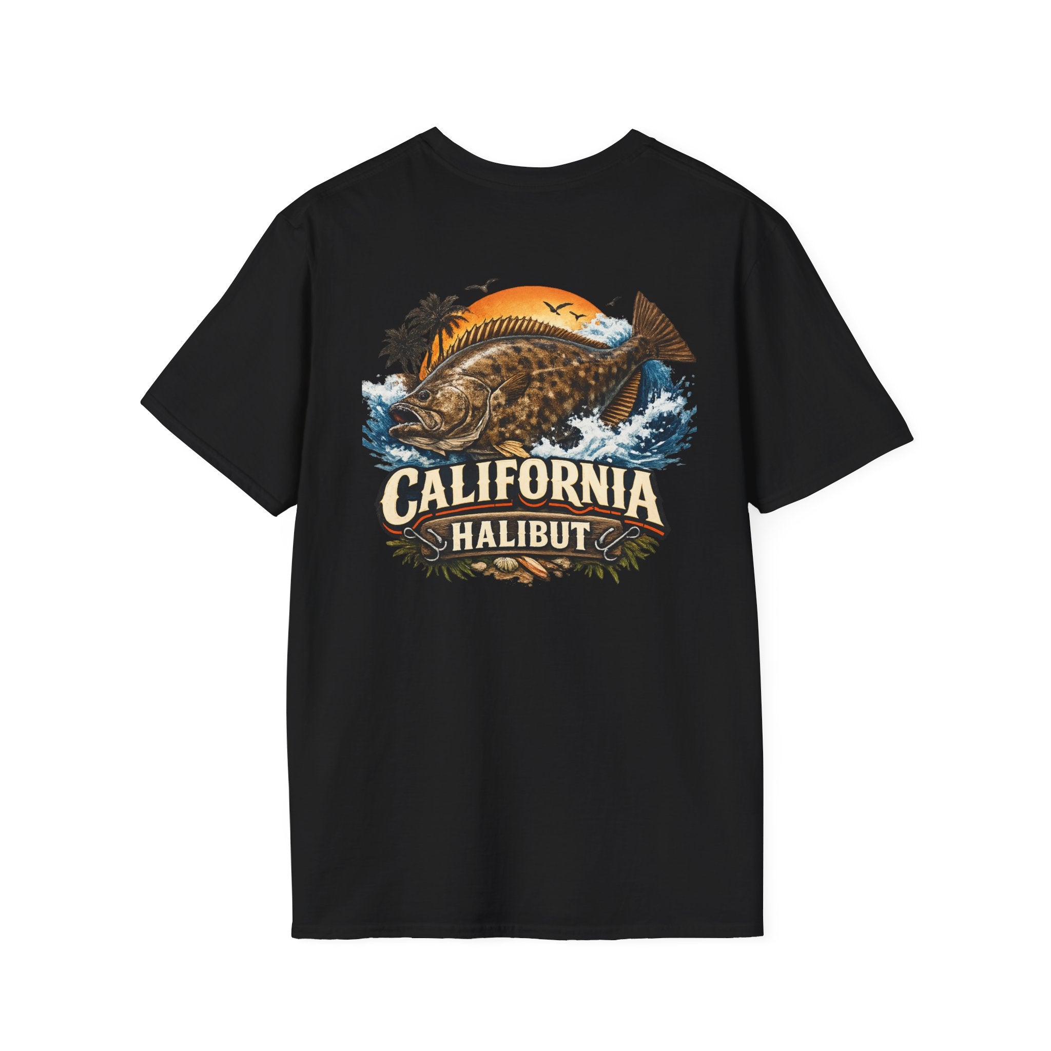 Fishing Logo T-Shirt — 'Gill's Custom Rods, Santa Maria CA' Pocket Tee