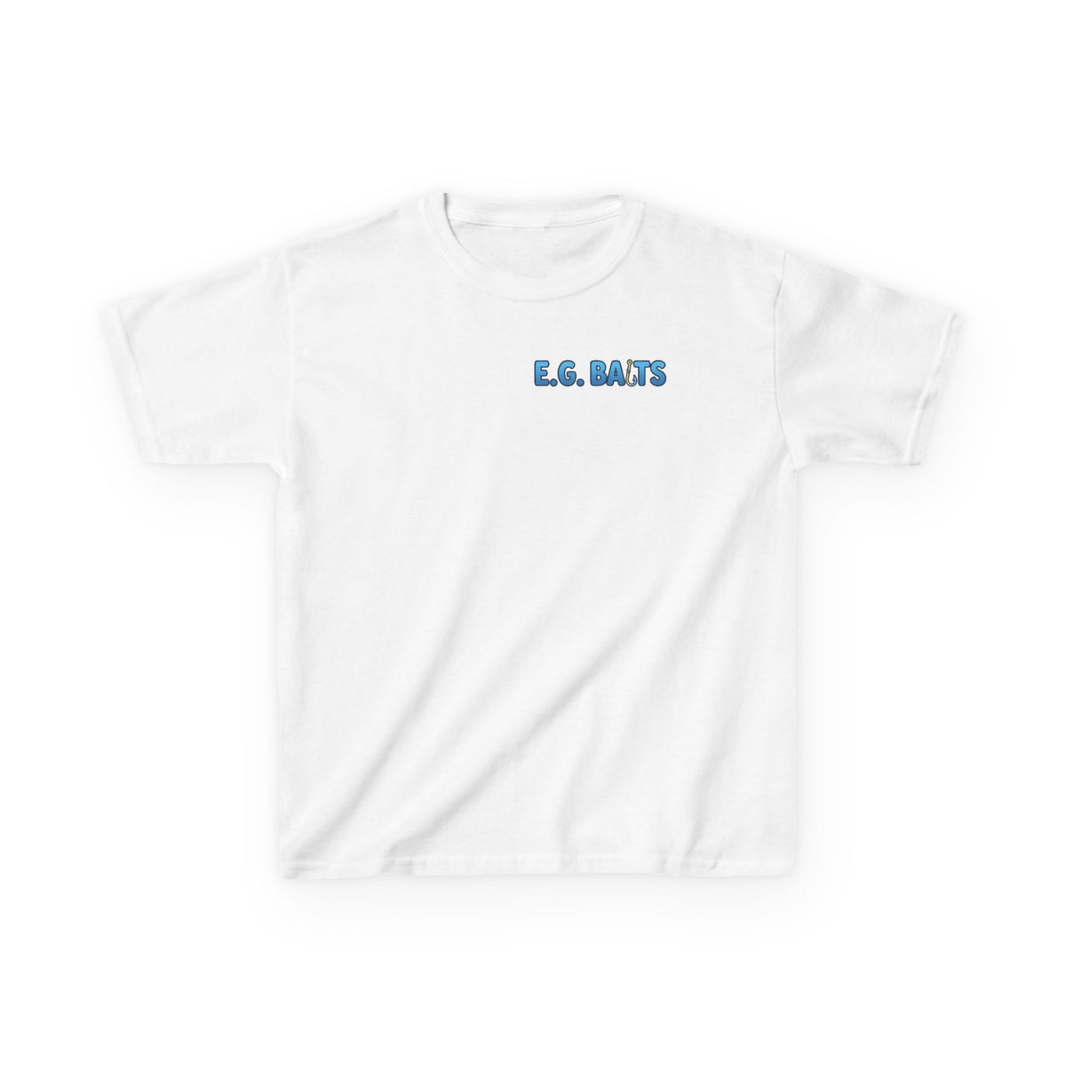 Kids Fishing T‑Shirt — "E.G. Baits" Soft Plastic Baits Logo Tee