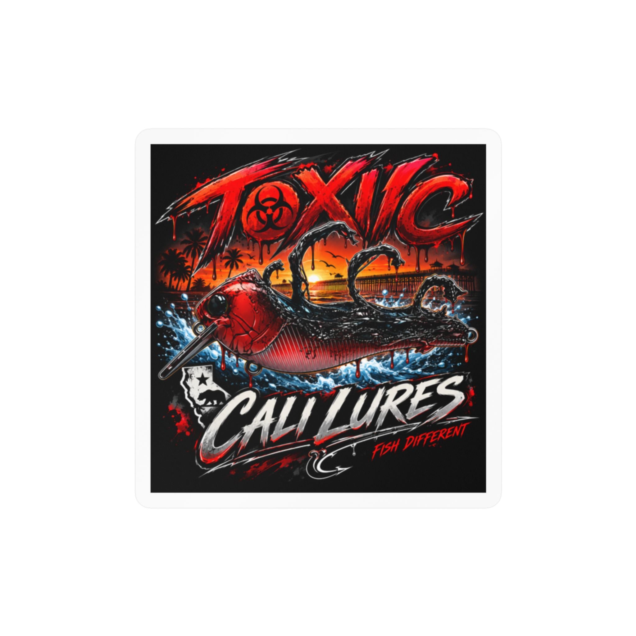 Toxic Cali Lures Fishing Decal — Kiss-Cut Vinyl Sticker