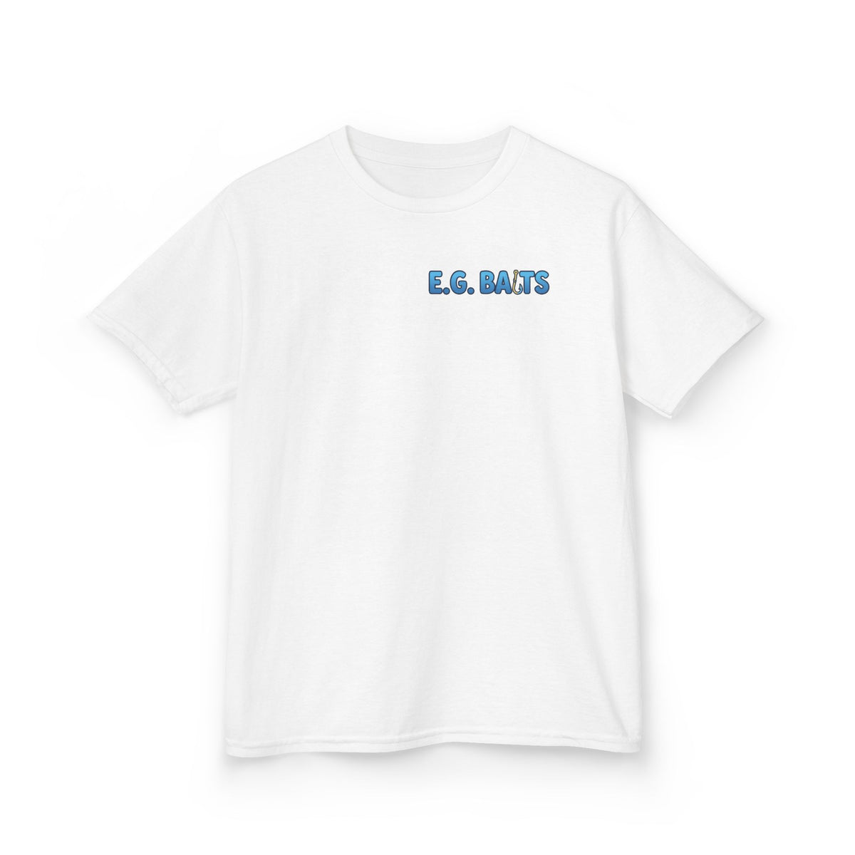 Kids Fishing T‑Shirt — "E.G. Baits" Soft Plastic Baits Logo Tee