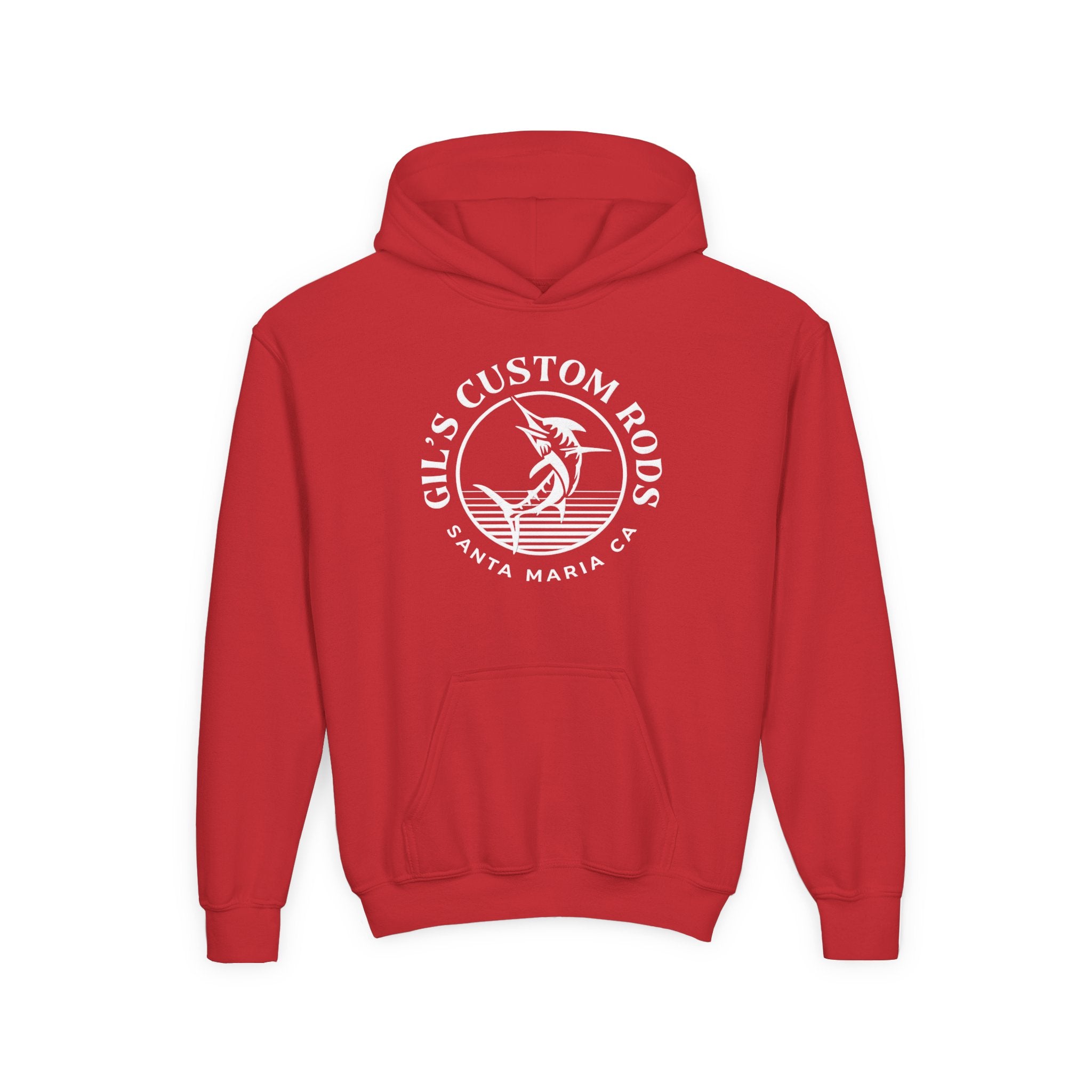 Youth Hoodie - "Gil's Custom Rods Santa Maria, CA" Fishing Logo