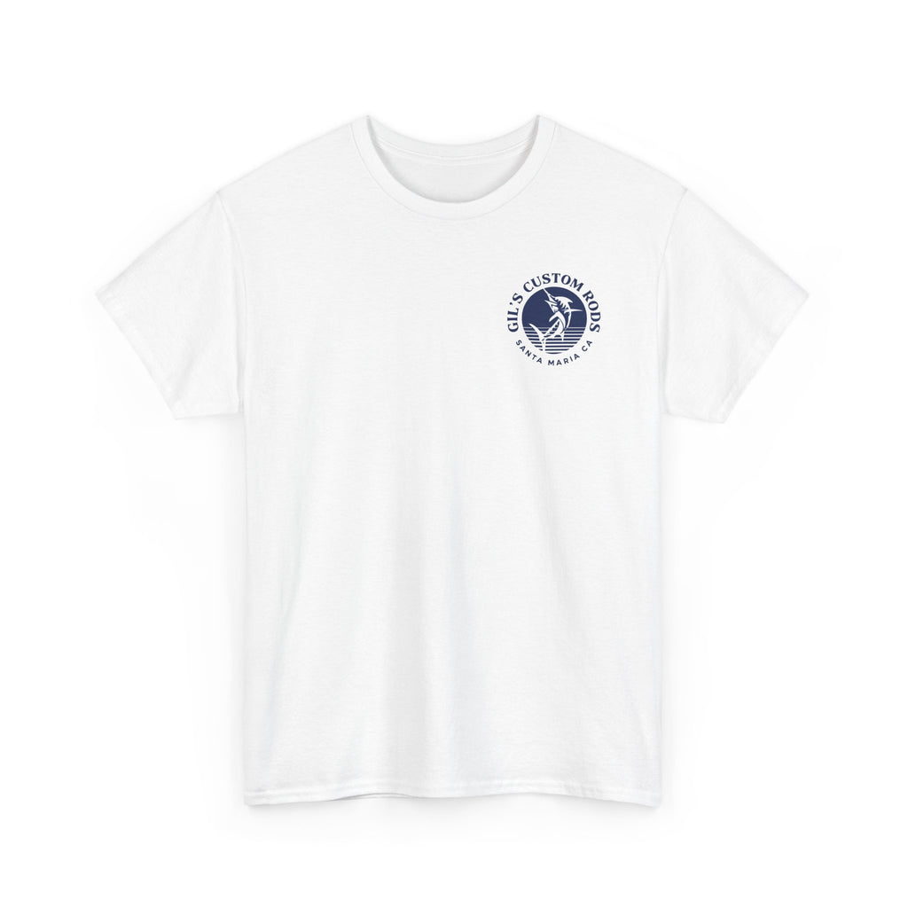 Fishing T-Shirt — "Gil's Custom Rods" Santa Maria Marlin Logo Tee