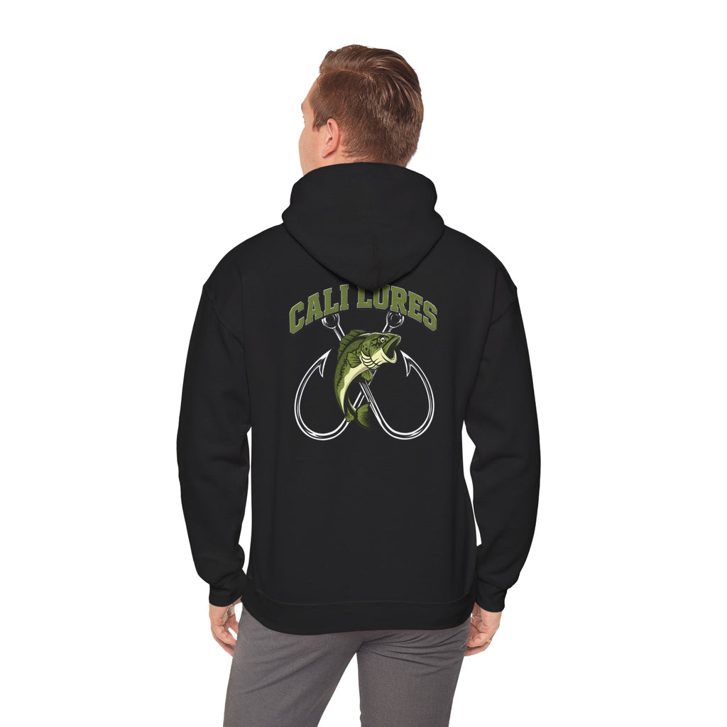 Fishing Hoodie — 'Calaboges' Bass & Twin Hooks Graphic Pullover