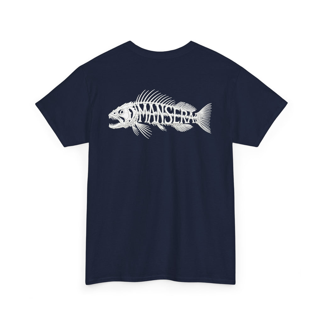 Fish Skeleton Tee — Minimal Coastal Fishing Graphic T-Shirt