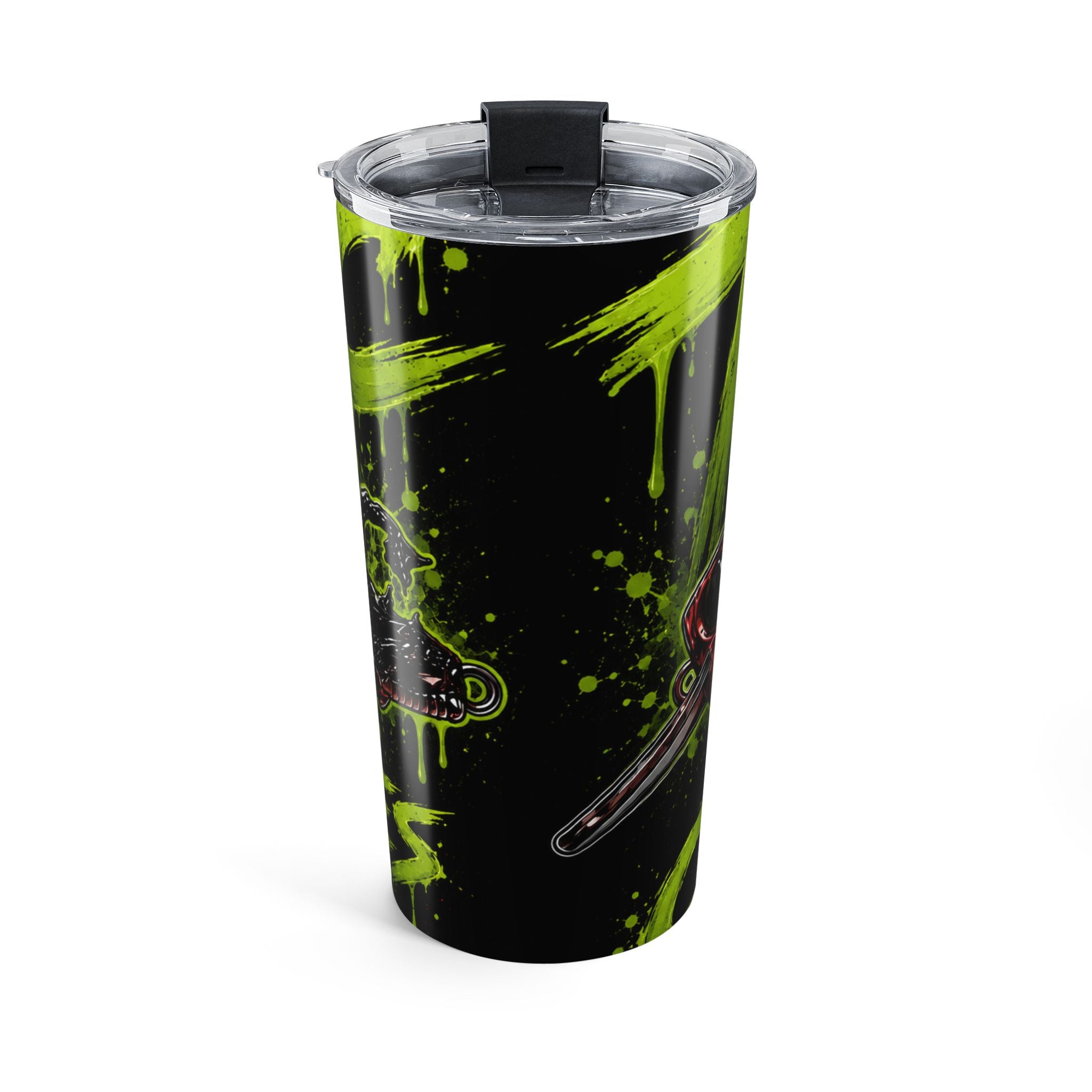 20oz Tumbler — Neon Biohazard Skull Travel Cup