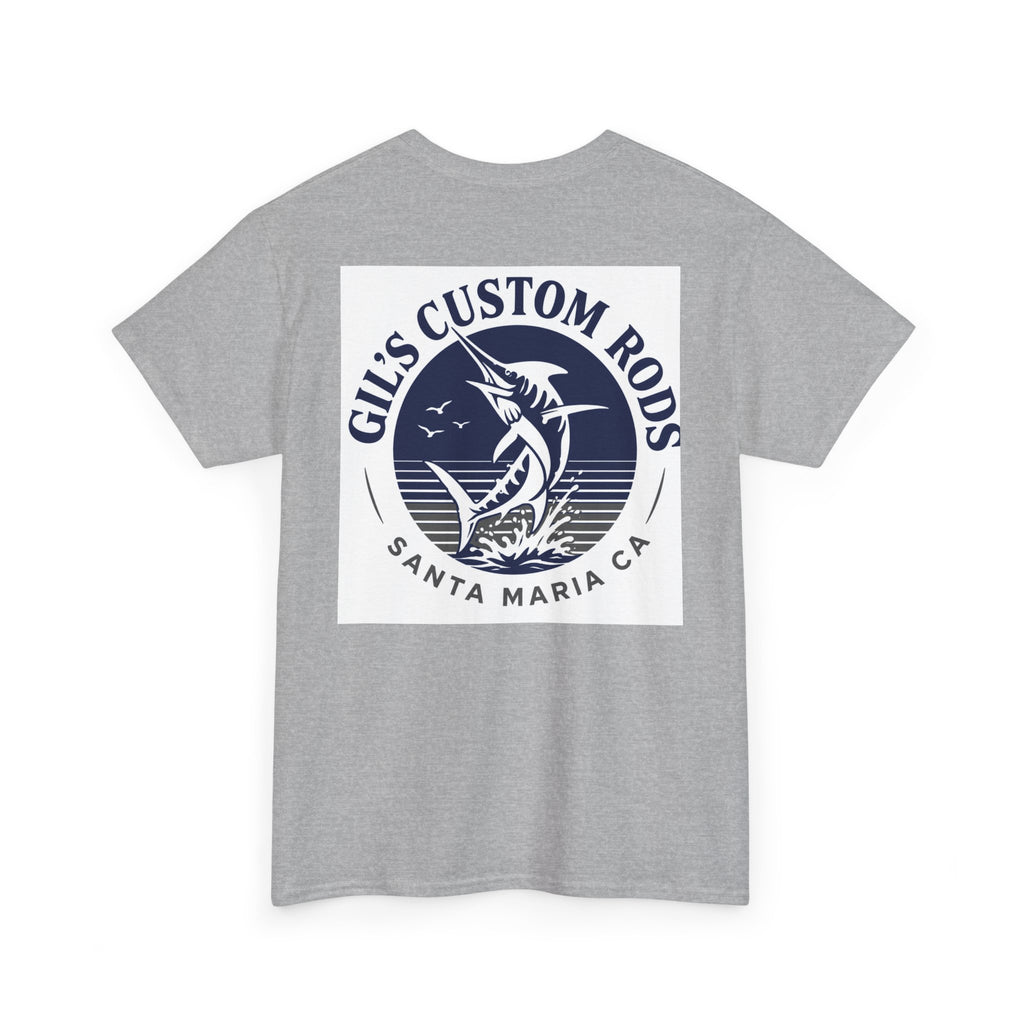 Fishing T-Shirt — "Gil's Custom Rods" Santa Maria Marlin Logo Tee