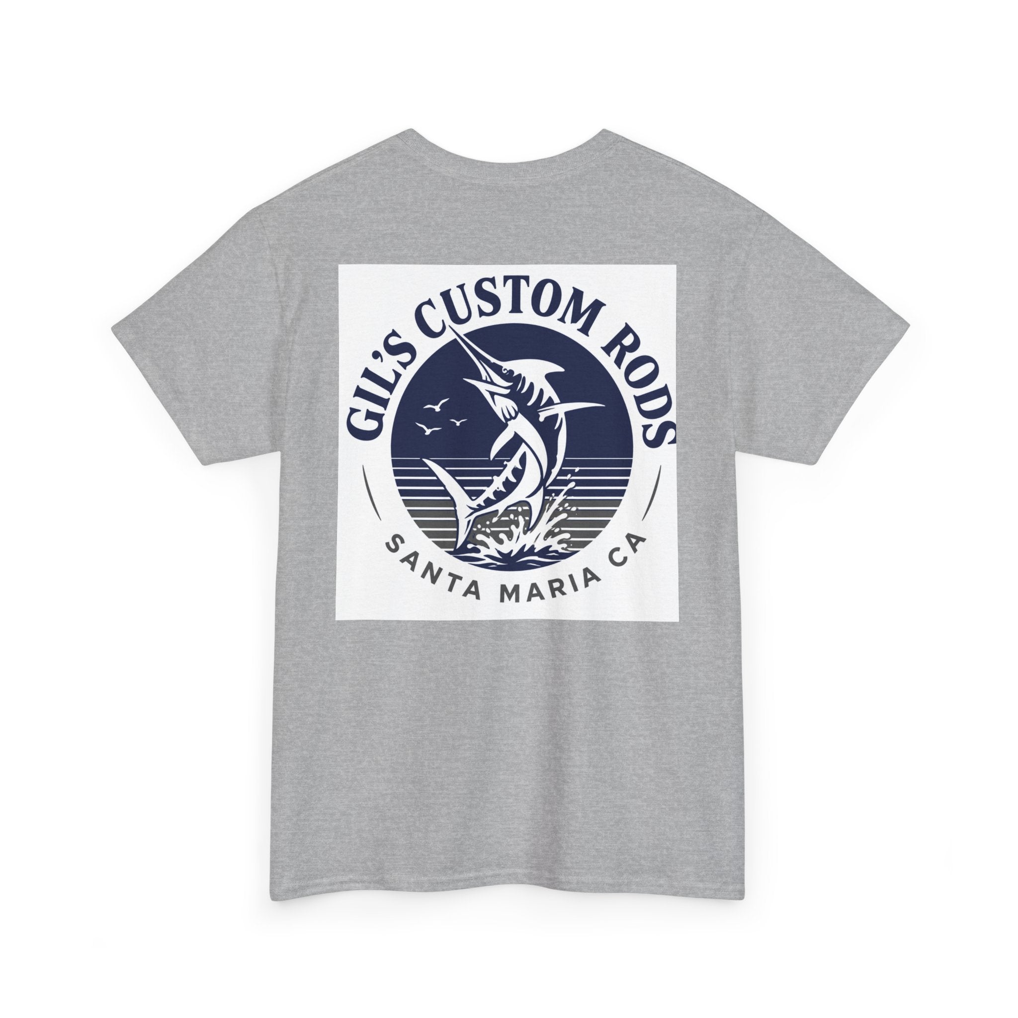 Fishing T-Shirt — "Gil's Custom Rods" Santa Maria Marlin Logo Tee