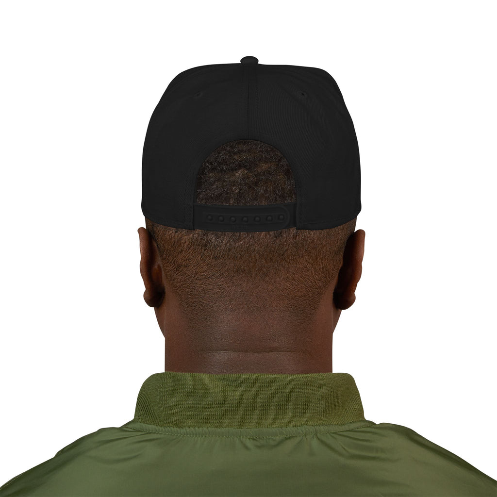 Embroidered 'BARBATS' Snapback Hat — Bold Blue Lettering on Black