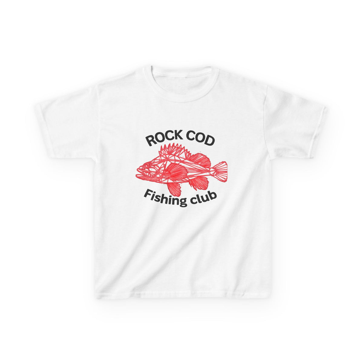 Kids T-Shirt — "Rock Cod Fishing Club" Graphic Tee for Young Anglers