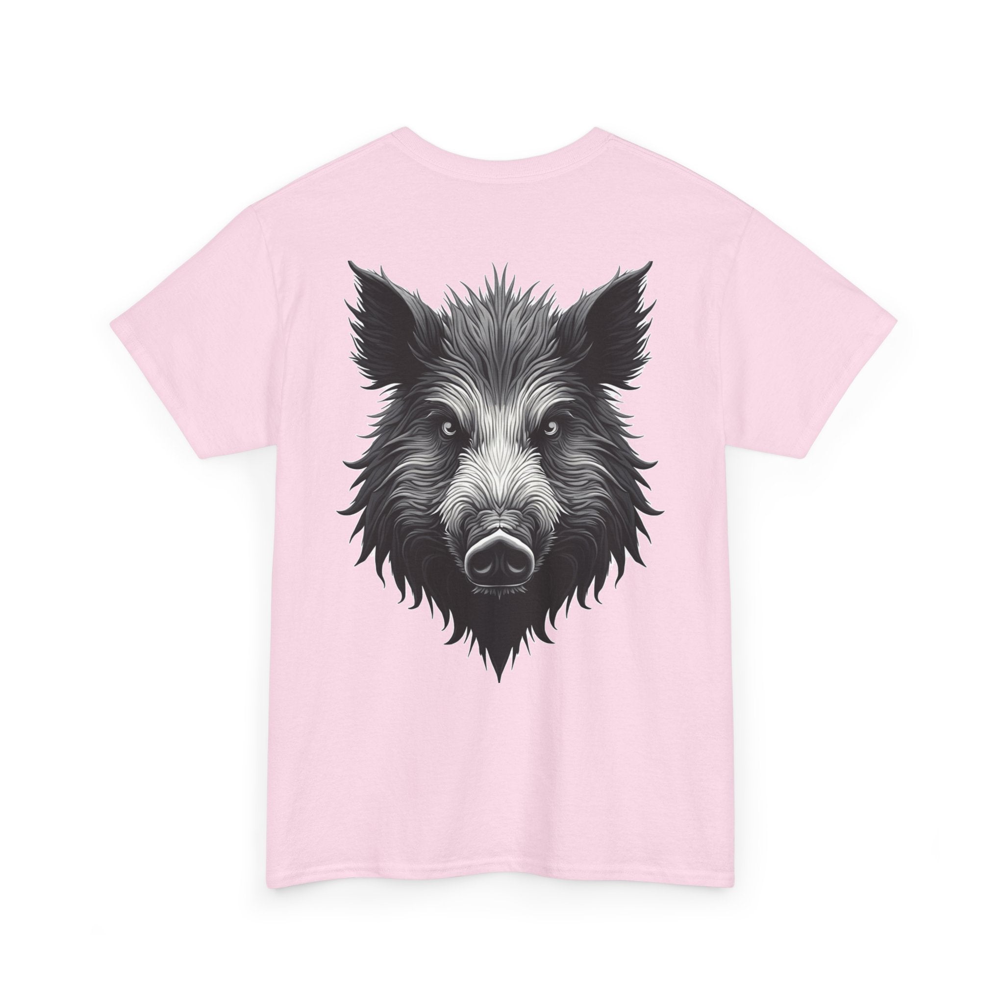 Wild Boar Graphic Tee — Detailed Monochrome Boar Head T-Shirt