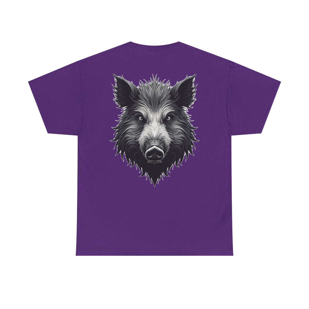 Wild Boar Graphic Tee — Detailed Monochrome Boar Head T-Shirt