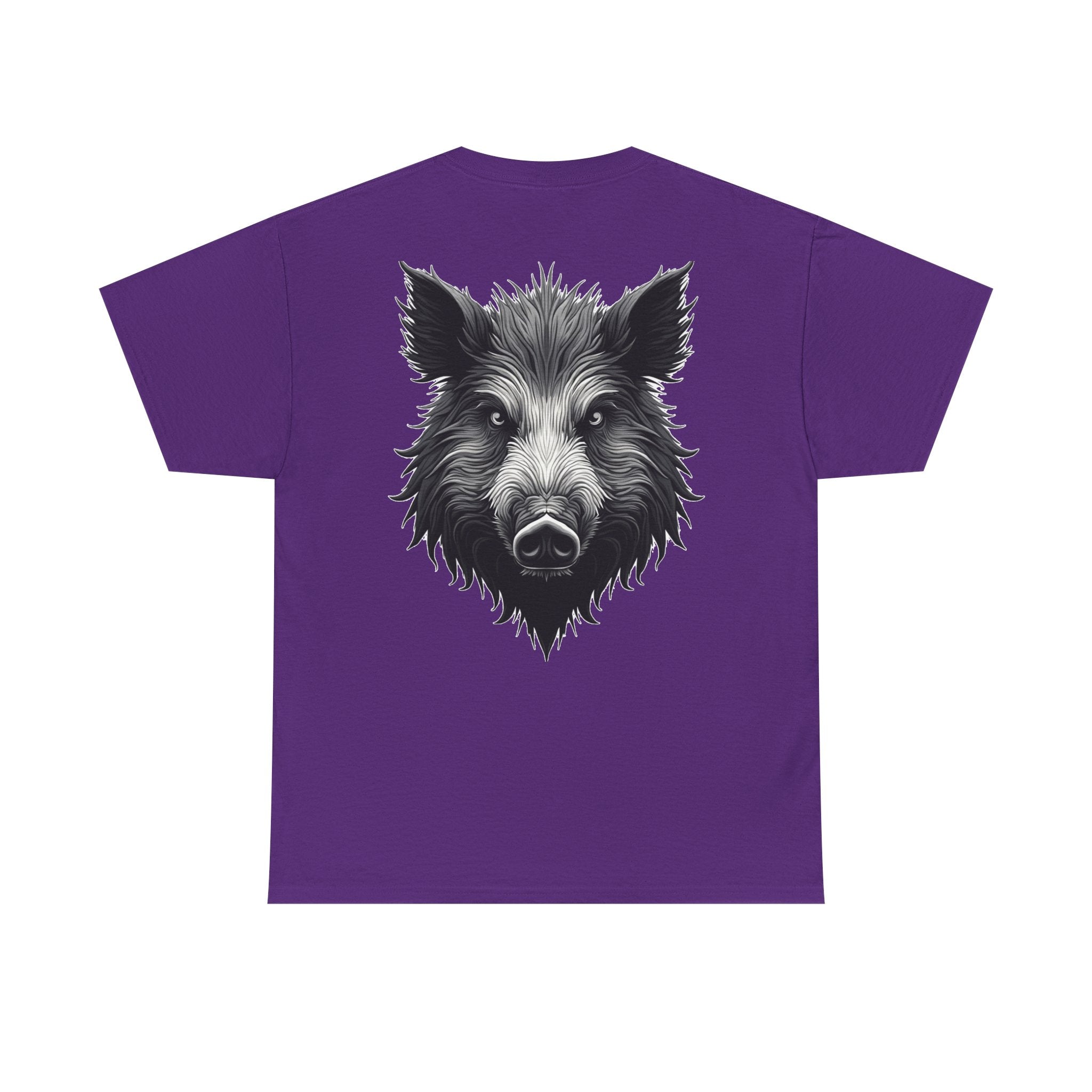 Wild Boar Graphic Tee — Detailed Monochrome Boar Head T-Shirt
