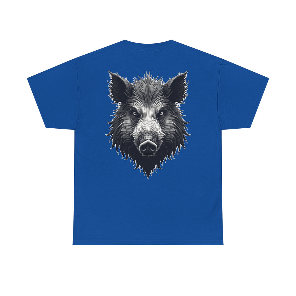 Wild Boar Graphic Tee — Detailed Monochrome Boar Head T-Shirt