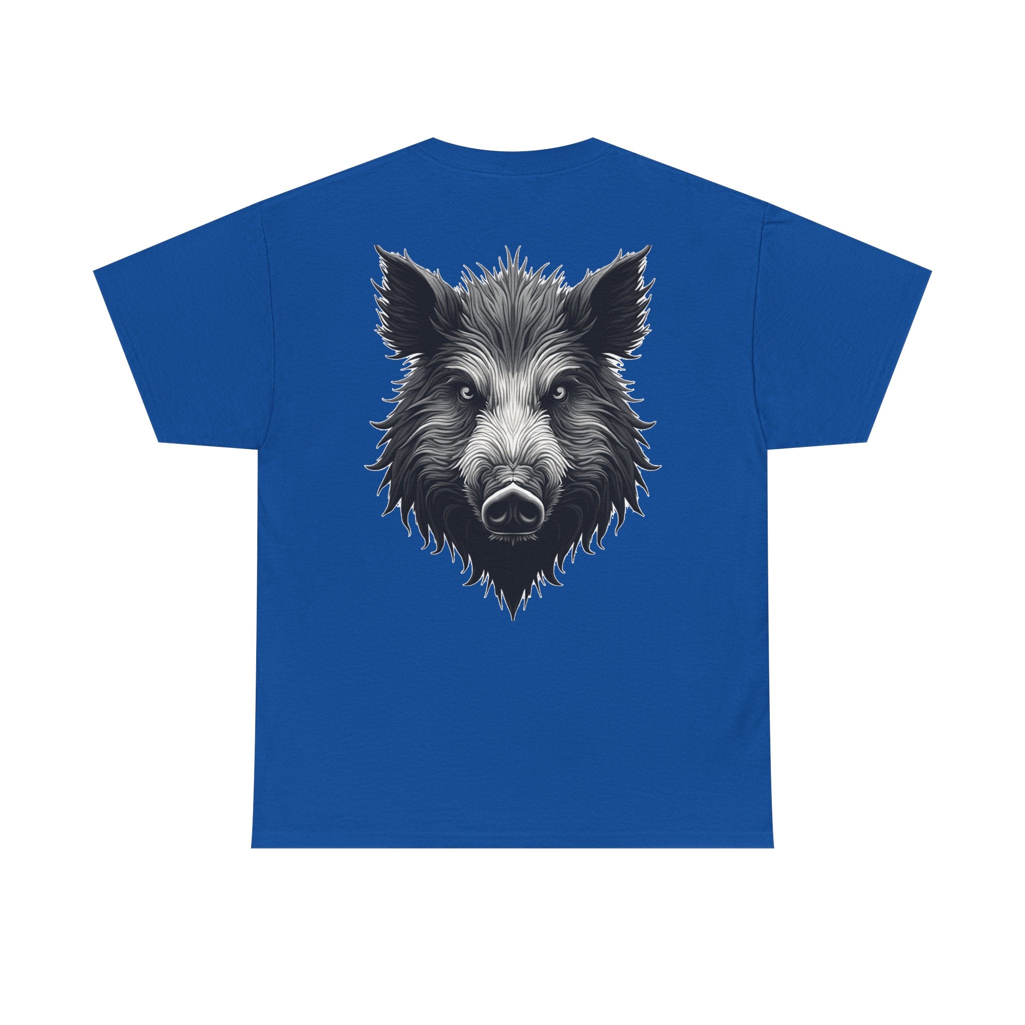 Wild Boar Graphic Tee — Detailed Monochrome Boar Head T-Shirt