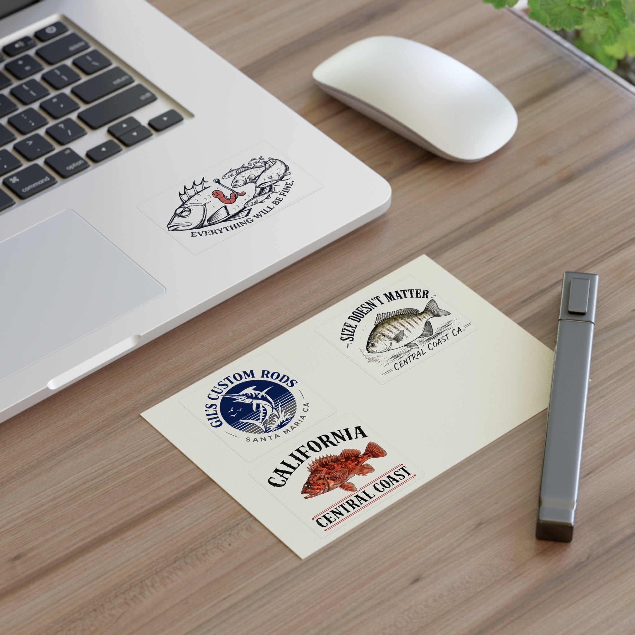 Central Coast Fishing Sticker Sheet — California Fish Designs (4-Pack)