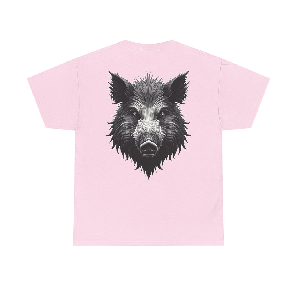Wild Boar Graphic Tee — Detailed Monochrome Boar Head T-Shirt