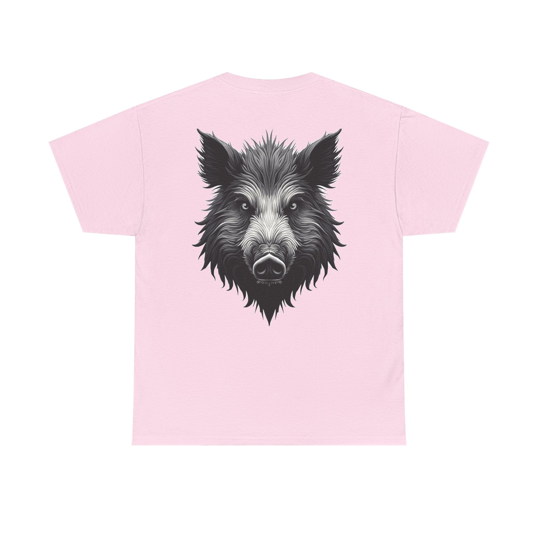 Wild Boar Graphic Tee — Detailed Monochrome Boar Head T-Shirt
