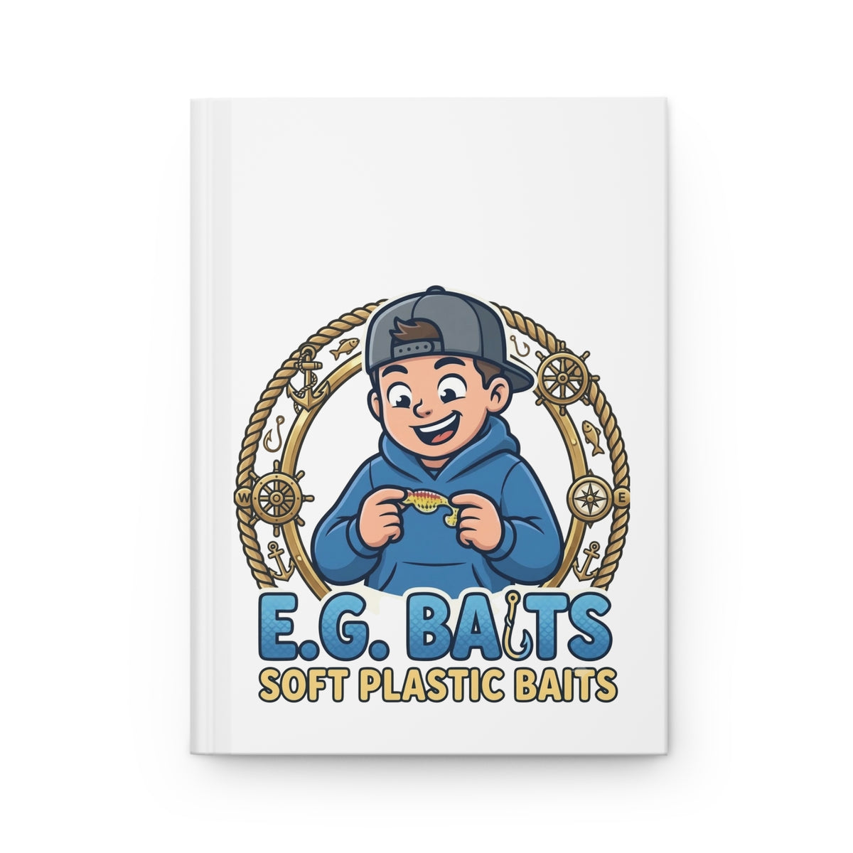 Fishing Bait Journal — E.G. Baits Soft Plastic Design Hardcover Notebook