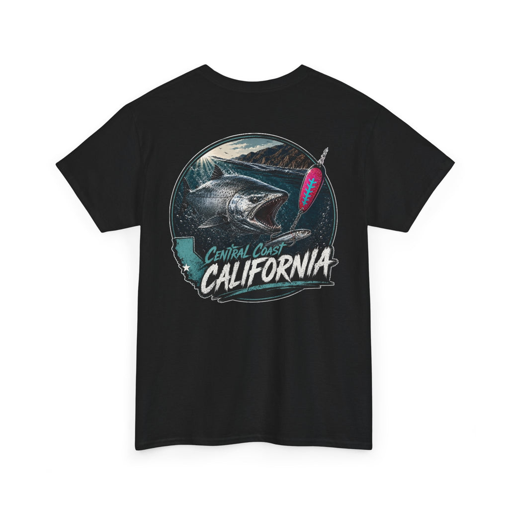 Central Coast California Salmon Fishing Tee — Vintage Sportfishing Graphic T-Shirt
