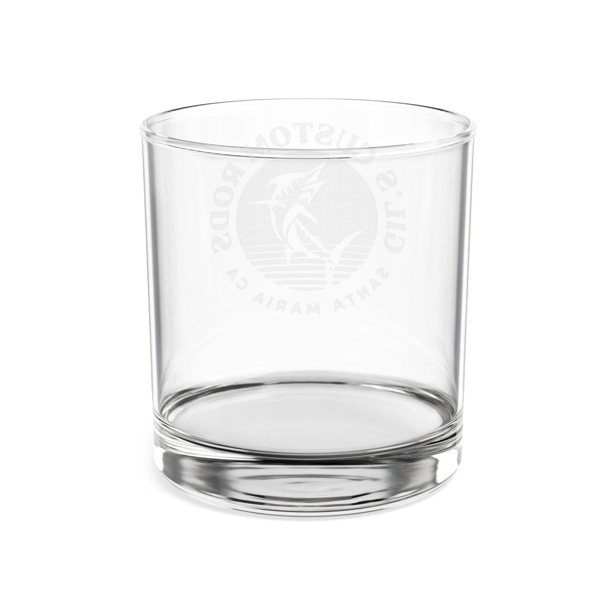 Engraved Whiskey Glass (10.5 oz) — Custom Marlin Fishing Logo