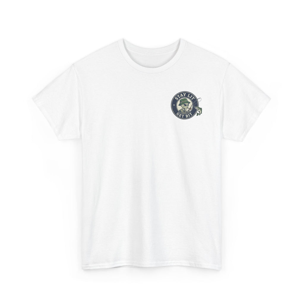 Stay Lit Get Bit T-Shirt — Vintage Alien Angler Graphic Tee