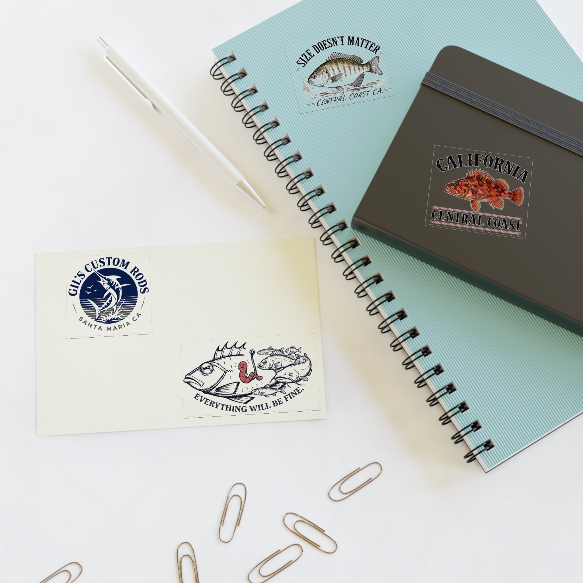 Central Coast Fishing Sticker Sheet — California Fish Designs (4-Pack)