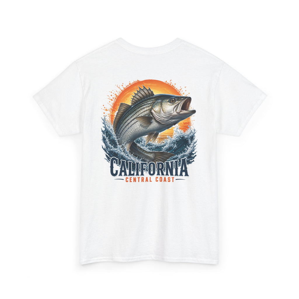 California Central Coast Striper Fishing Tee — Sunset Catch Graphic T-Shirt