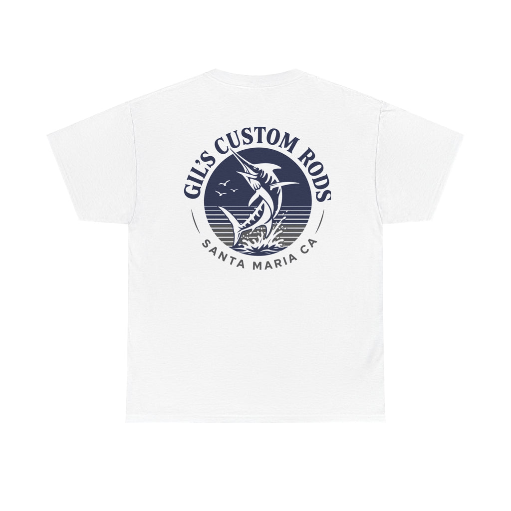 Fishing T-Shirt — "Gil's Custom Rods" Santa Maria Marlin Logo Tee