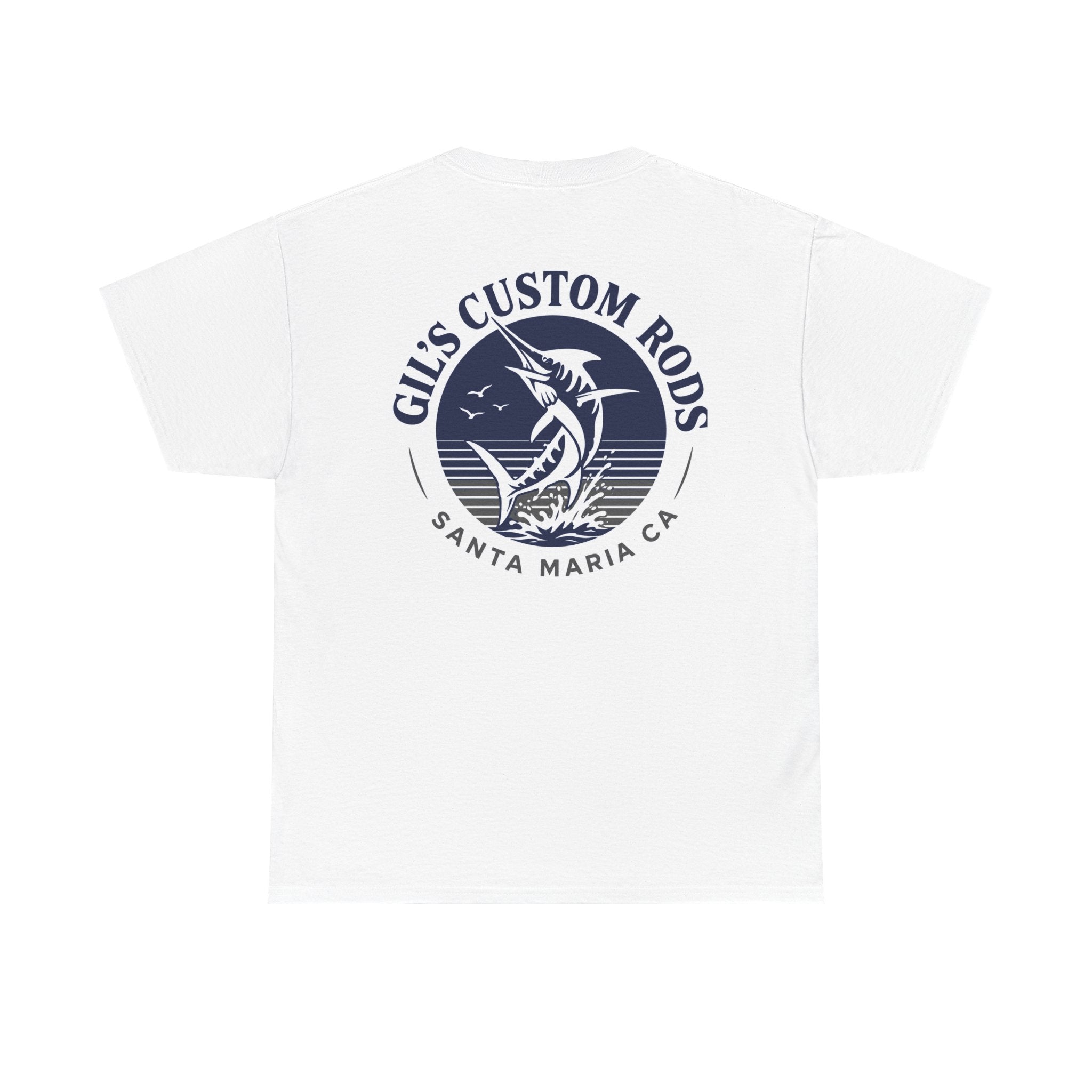 Fishing T-Shirt — "Gil's Custom Rods" Santa Maria Marlin Logo Tee
