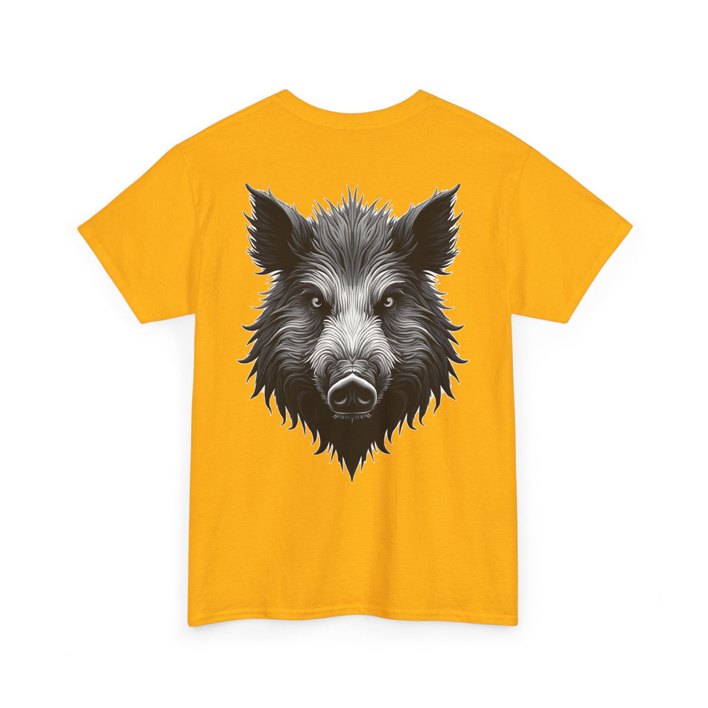 Wild Boar Graphic Tee — Detailed Monochrome Boar Head T-Shirt