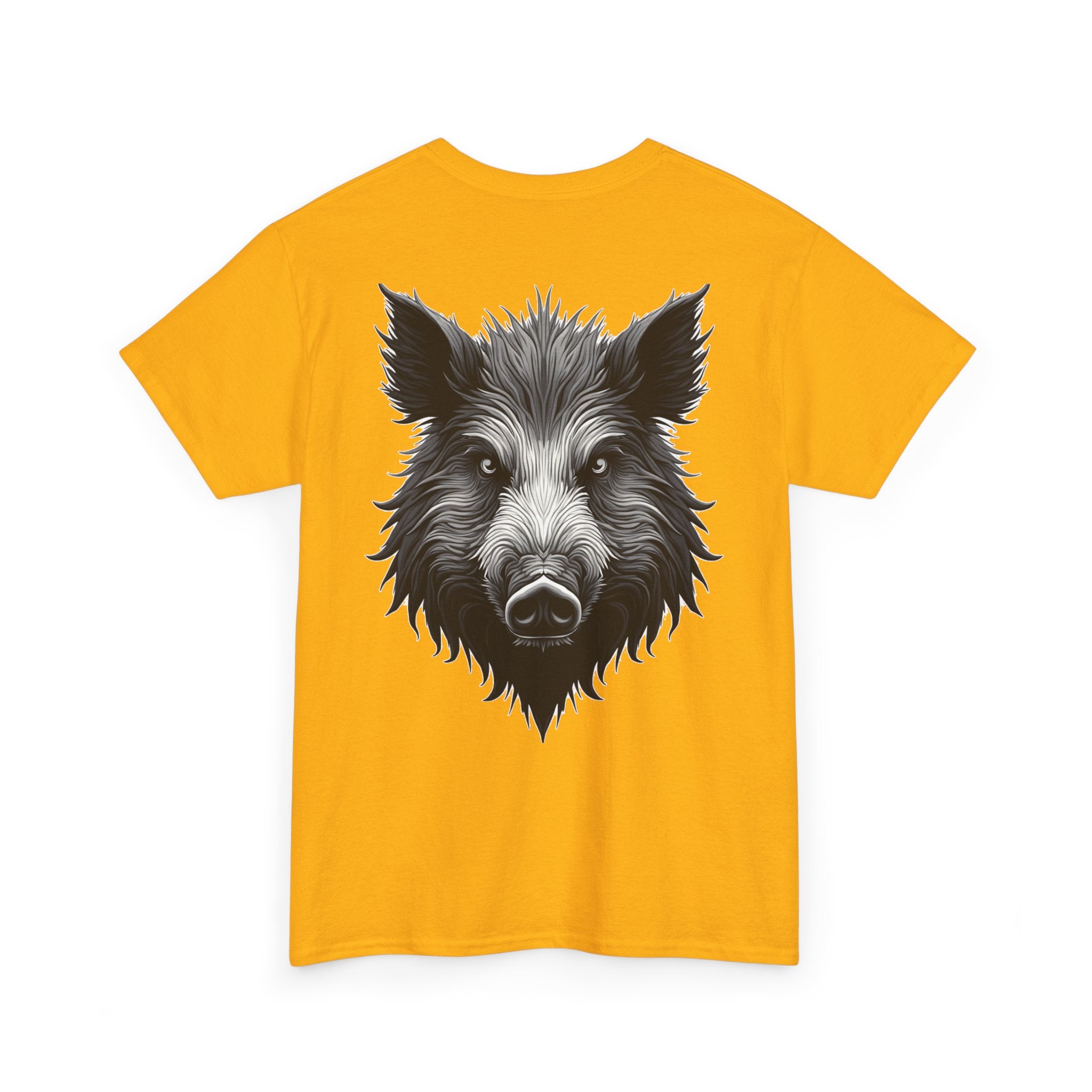Wild Boar Graphic Tee — Detailed Monochrome Boar Head T-Shirt