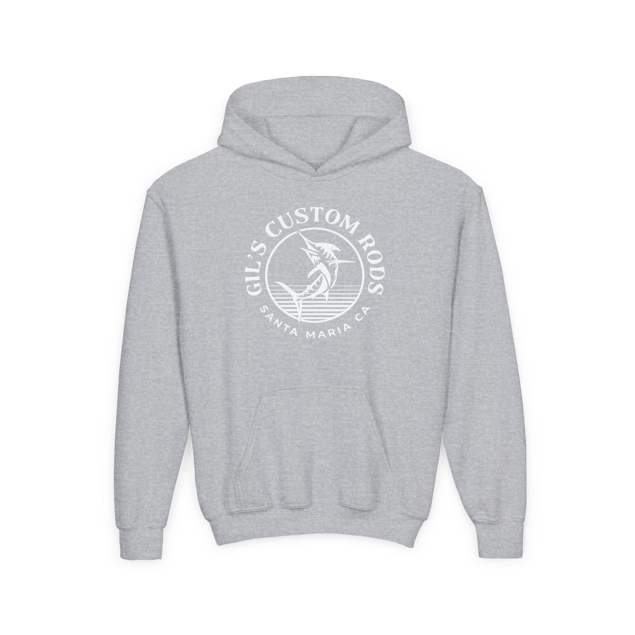 Youth Hoodie - "Gil's Custom Rods Santa Maria, CA" Fishing Logo