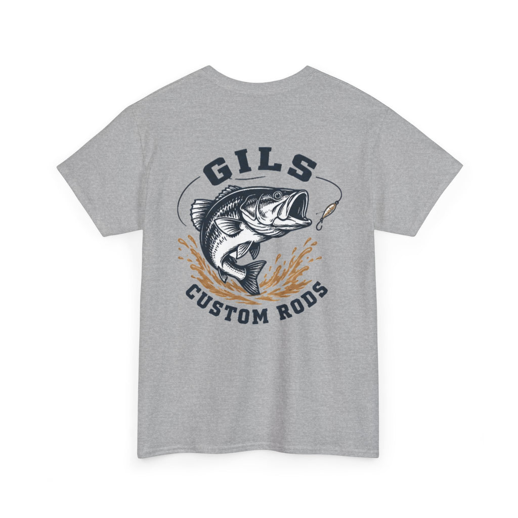 Fishing T‑Shirt — "Gils Custom Rods" Bass Graphic Tee
