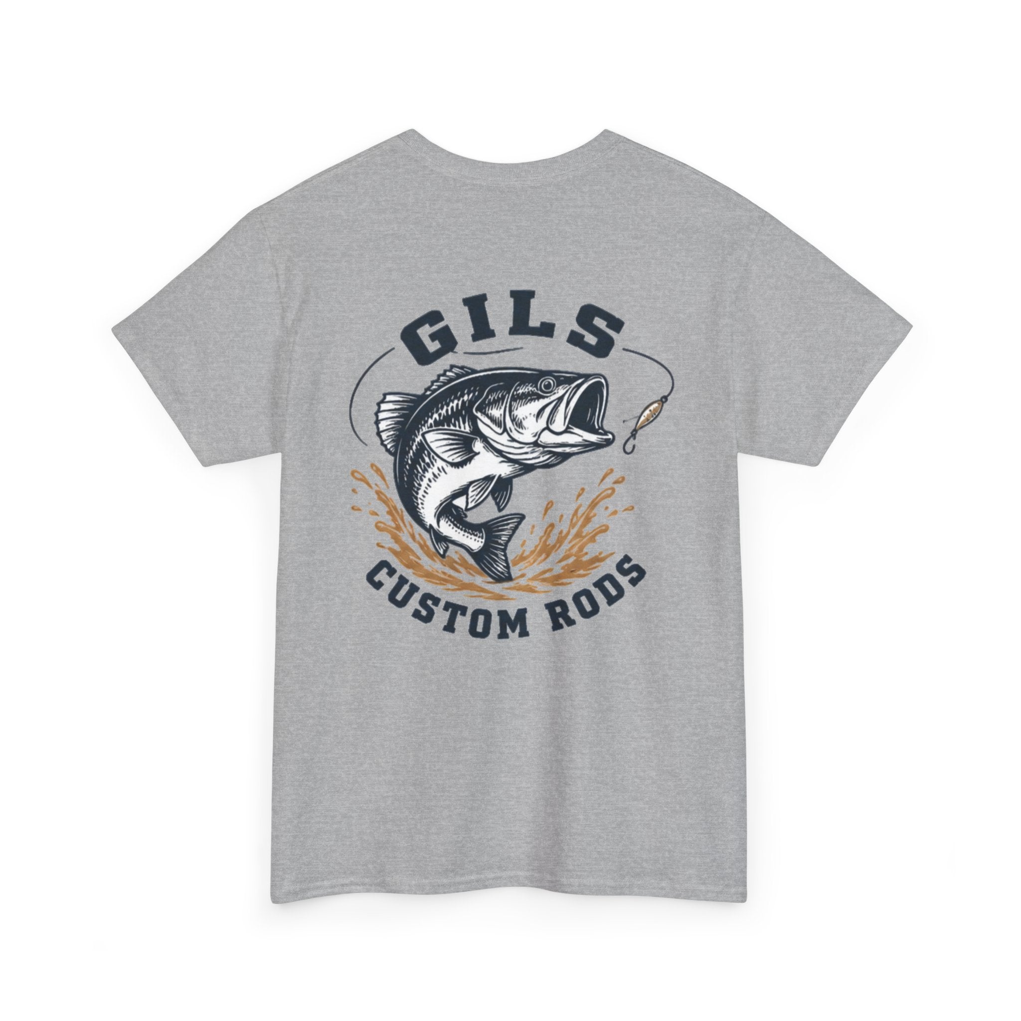Fishing T‑Shirt — "Gils Custom Rods" Bass Graphic Tee