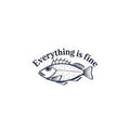 Everything Is Fine Fish Sticker — Humorous Retro Fish Kiss-Cut Vinyl Sticker