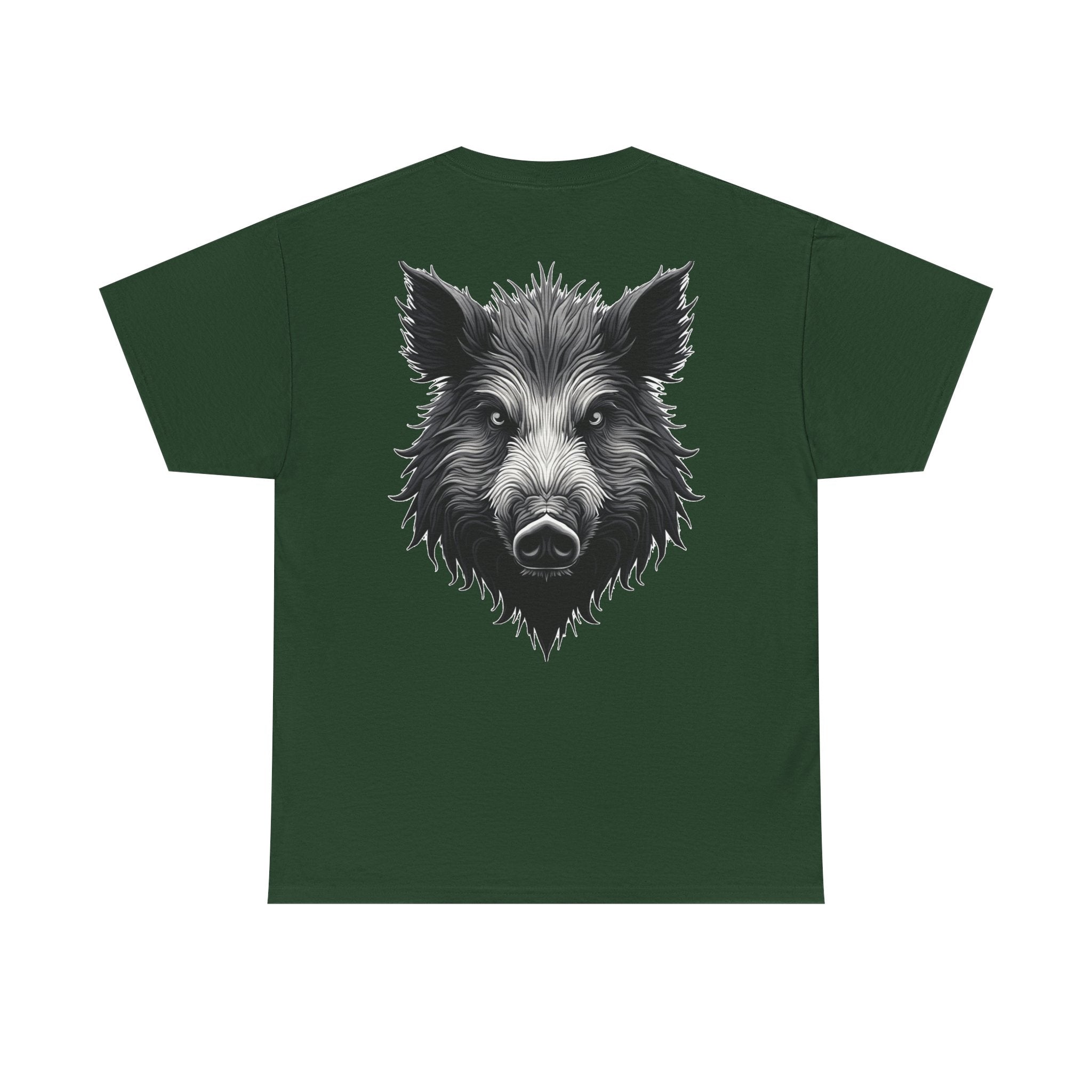 Wild Boar Graphic Tee — Detailed Monochrome Boar Head T-Shirt