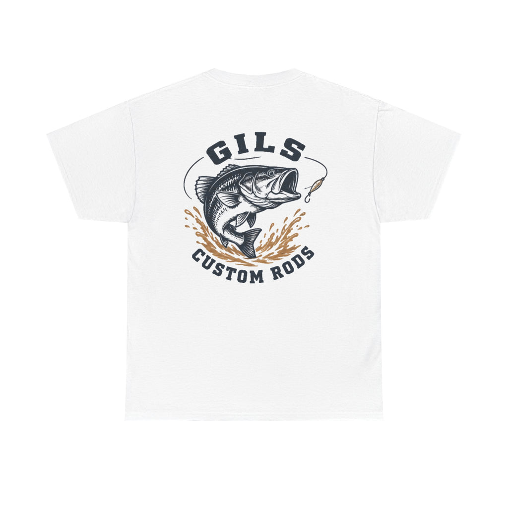 Fishing T‑Shirt — "Gils Custom Rods" Bass Graphic Tee