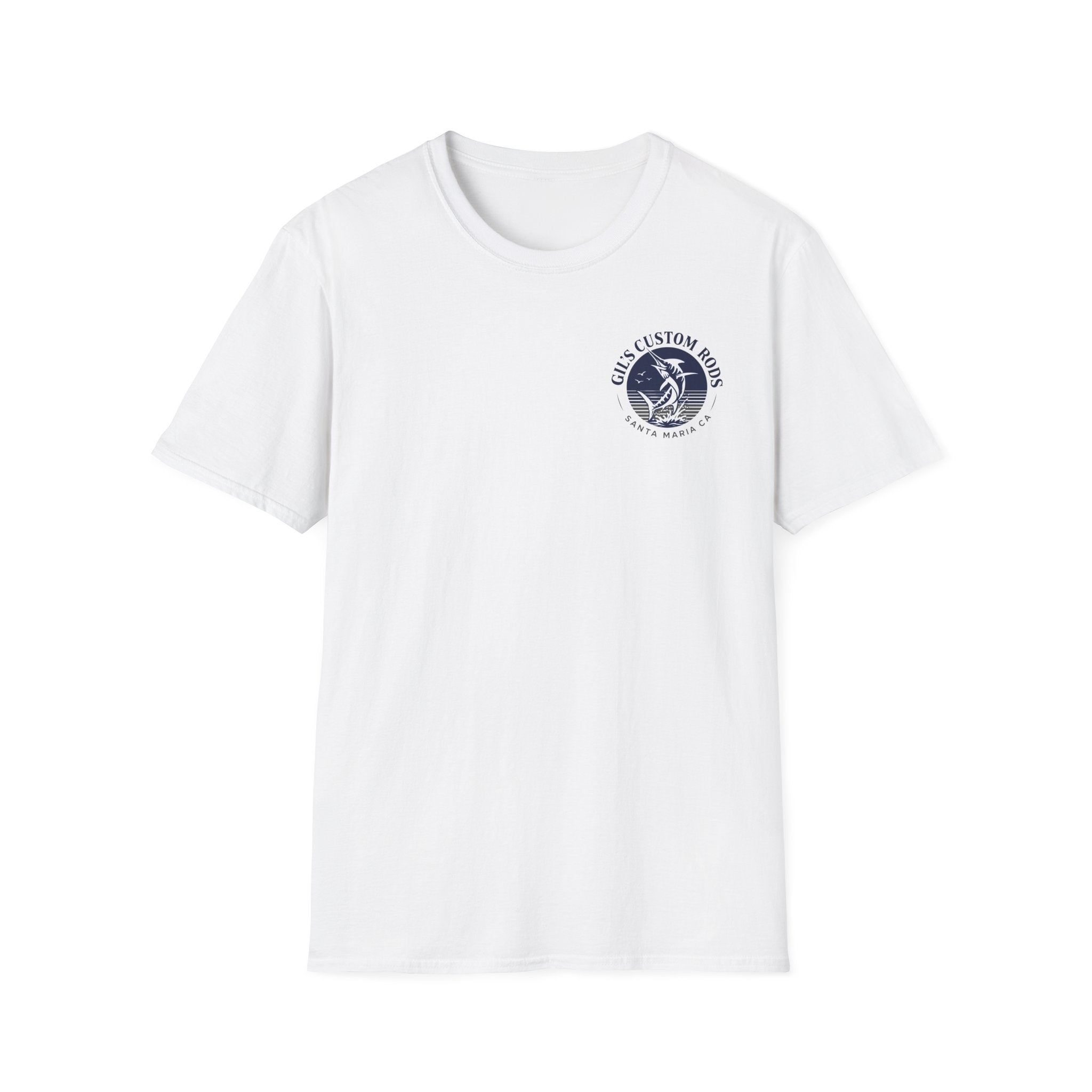 Coastal Surf Logo T-Shirt — "Gus Custom Rods" Graphic