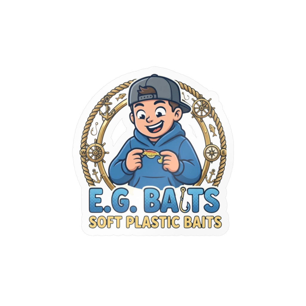 E.G. Baits Logo Kiss-Cut Vinyl Sticker — Fishing Soft Plastic Baits Decal