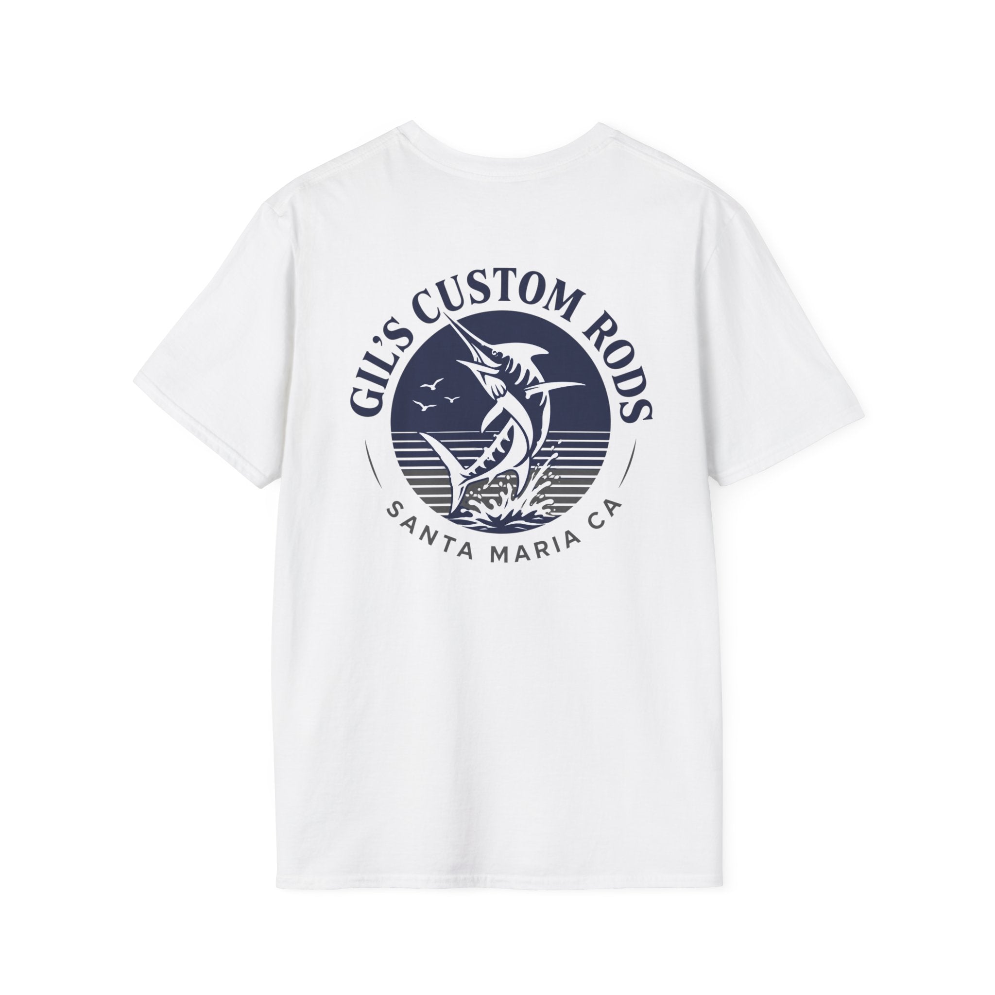 Coastal Surf Logo T-Shirt — "Gus Custom Rods" Graphic