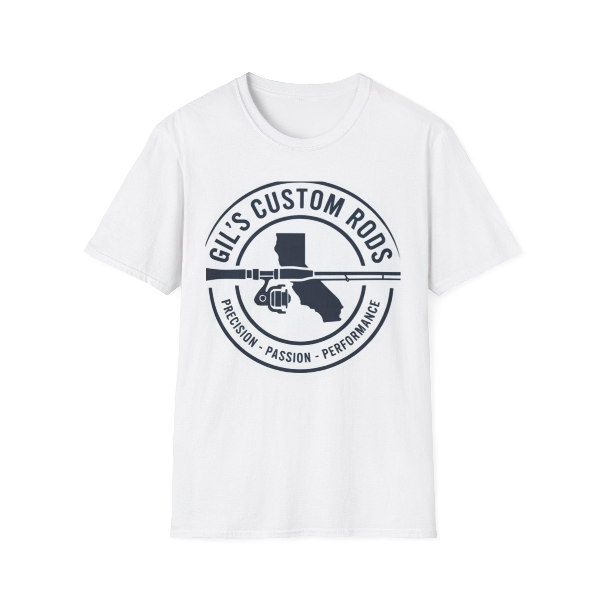 Custom Fishing Rod T‑Shirt — "Gil's Custom Rods" Logo Tee