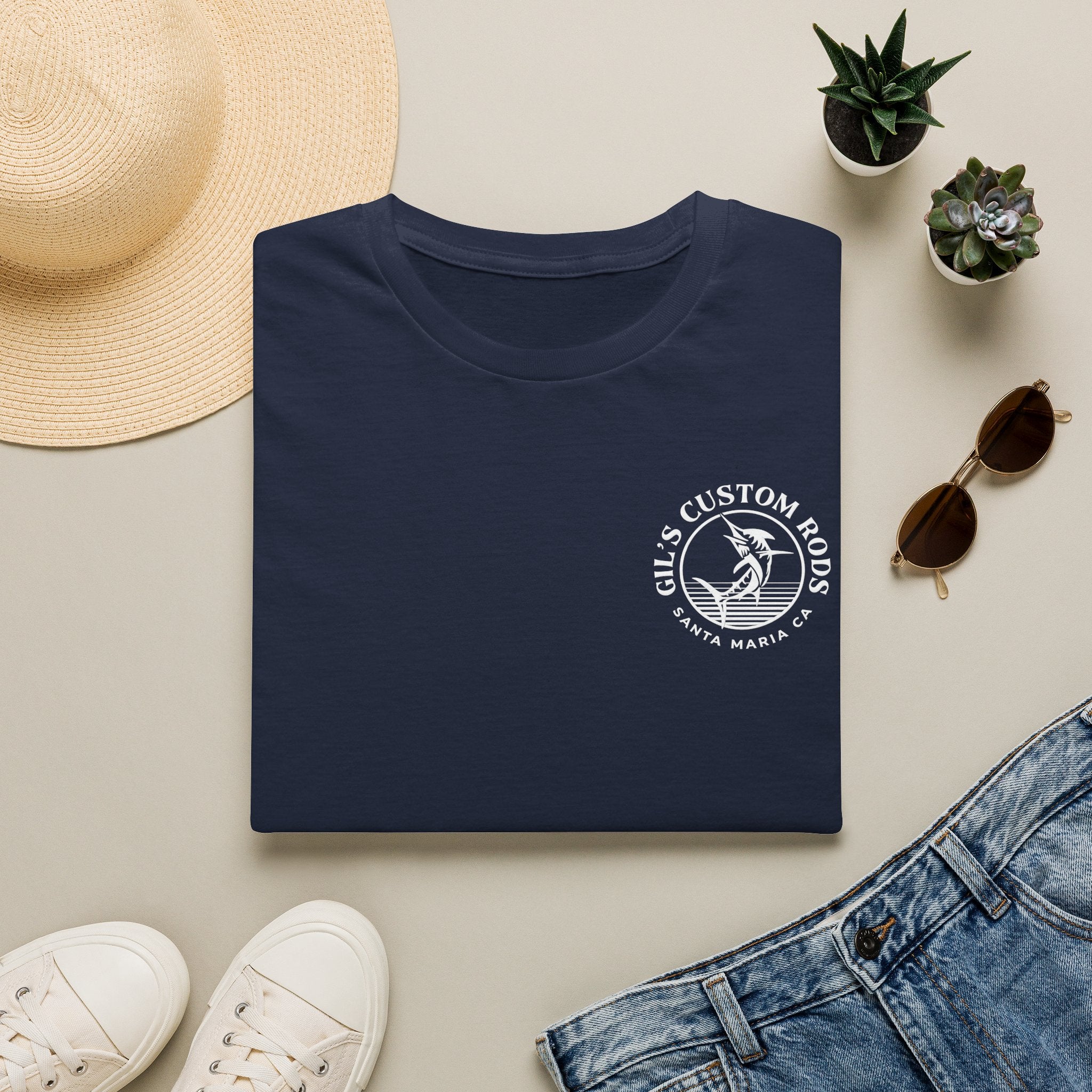 Custom Rods Fishing T-Shirt — Gil's Santa Maria CA Logo