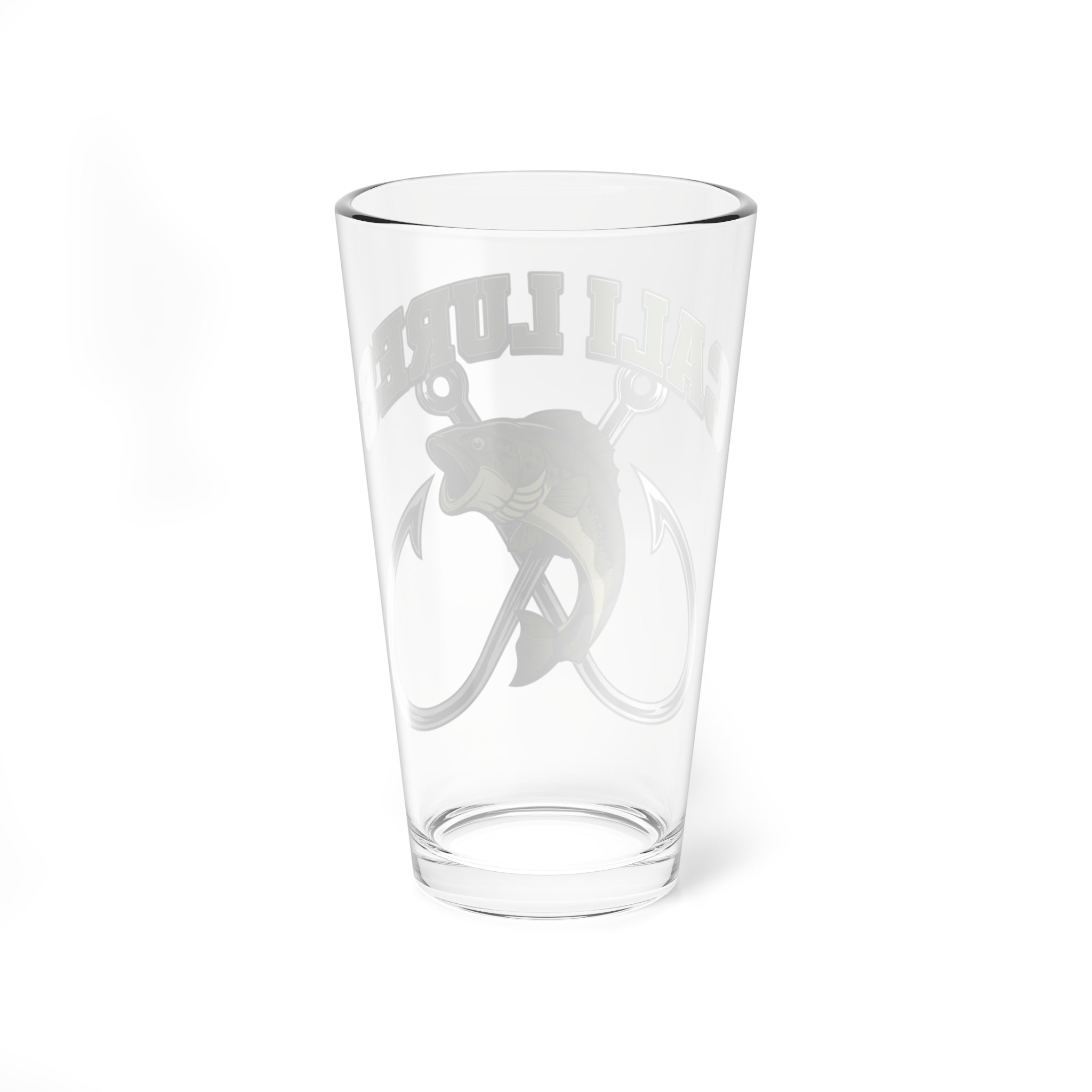 Mixing Glass: "Cali Lures" Fishing Bass Pint Glass (16 oz)