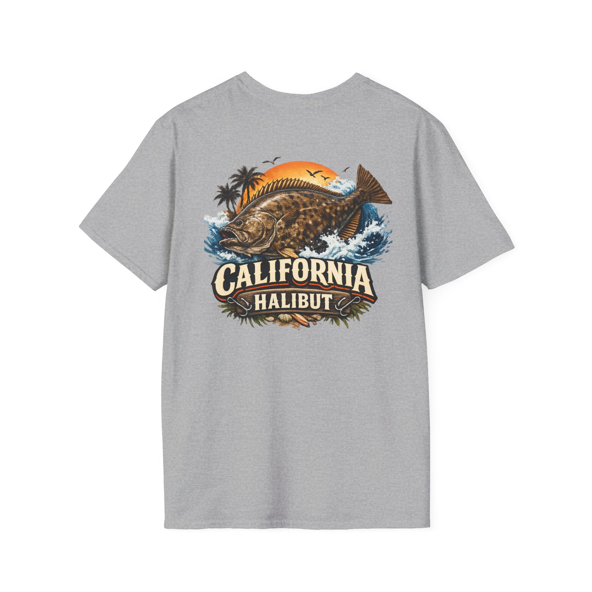 Fishing Logo T-Shirt — 'Gill's Custom Rods, Santa Maria CA' Pocket Tee