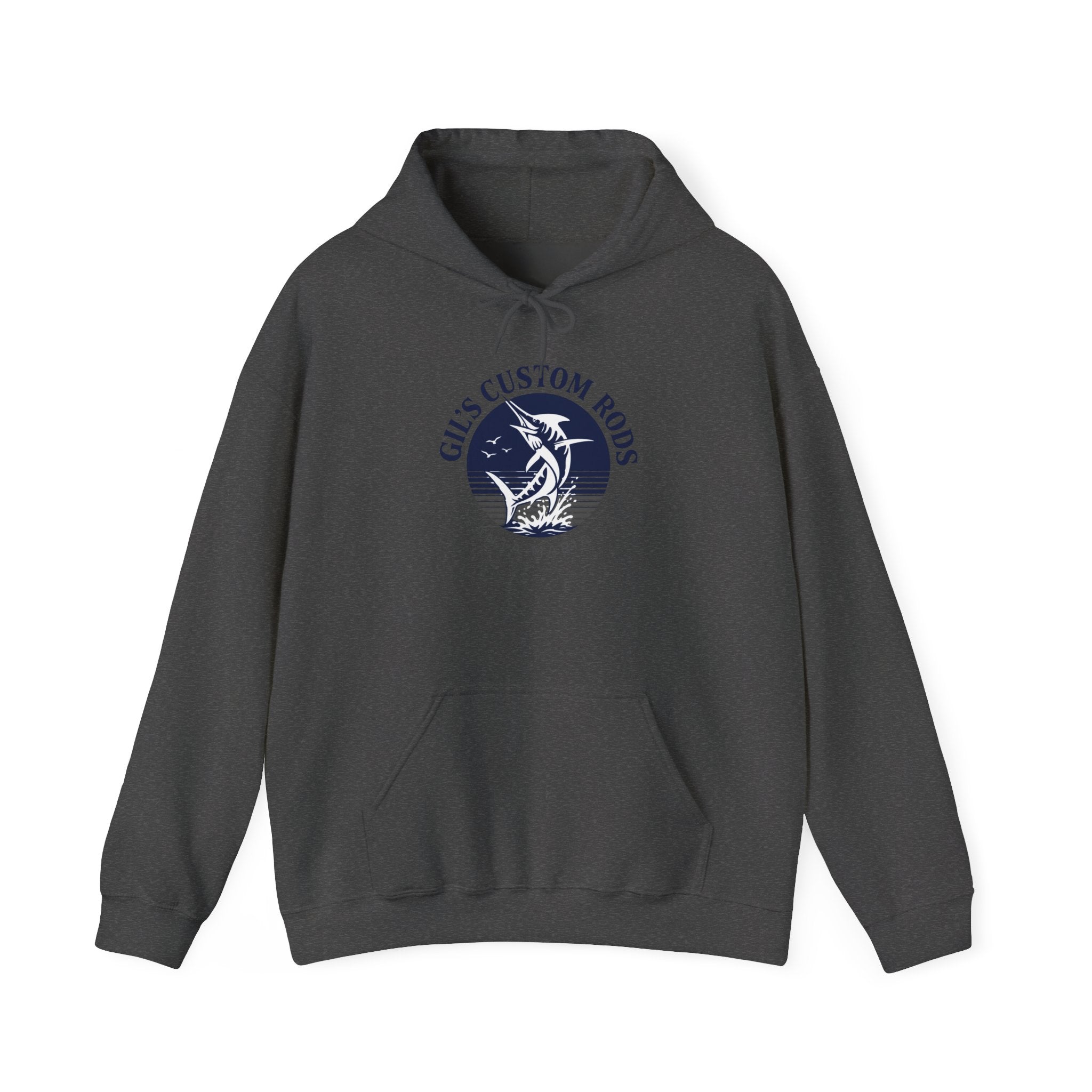 Fishing Hoodie — "Gils Custom Rods" Santa Maria CA Logo Pullover