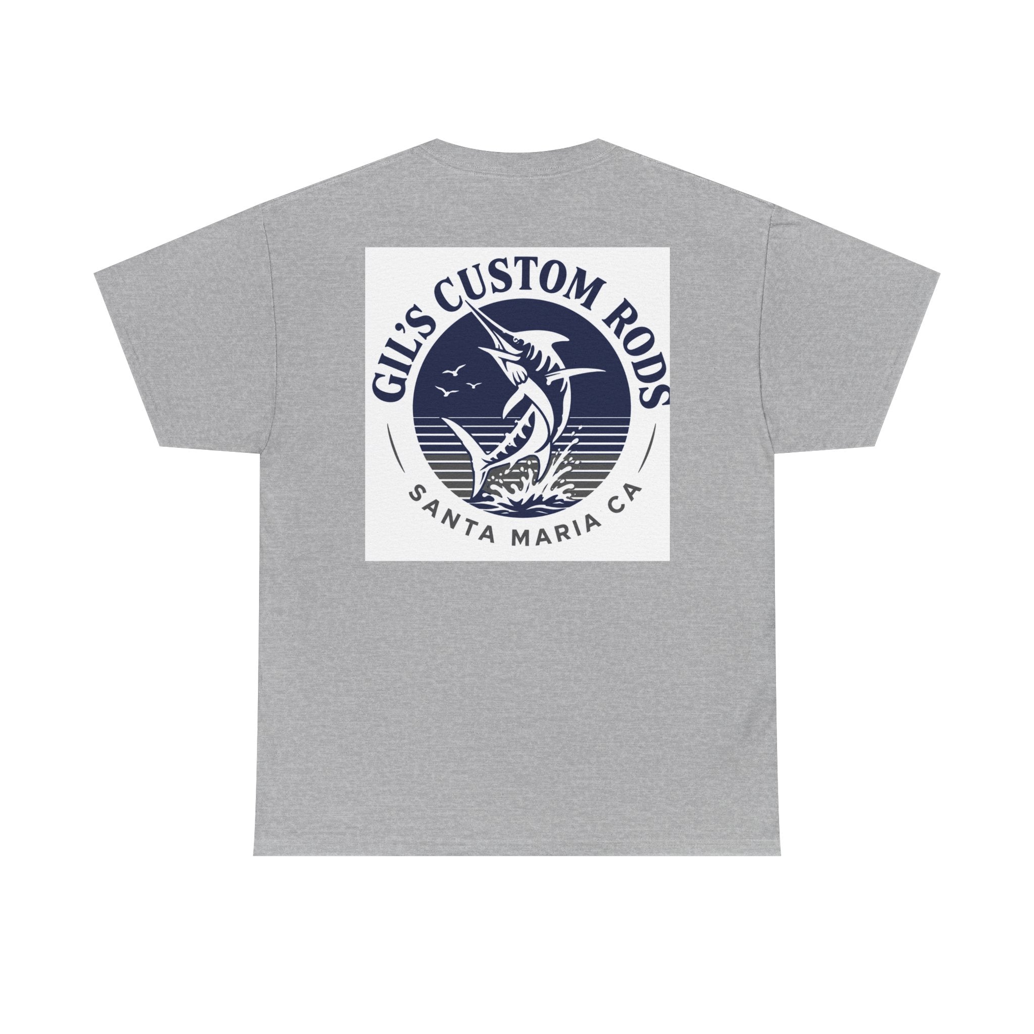Fishing T-Shirt — "Gil's Custom Rods" Santa Maria Marlin Logo Tee