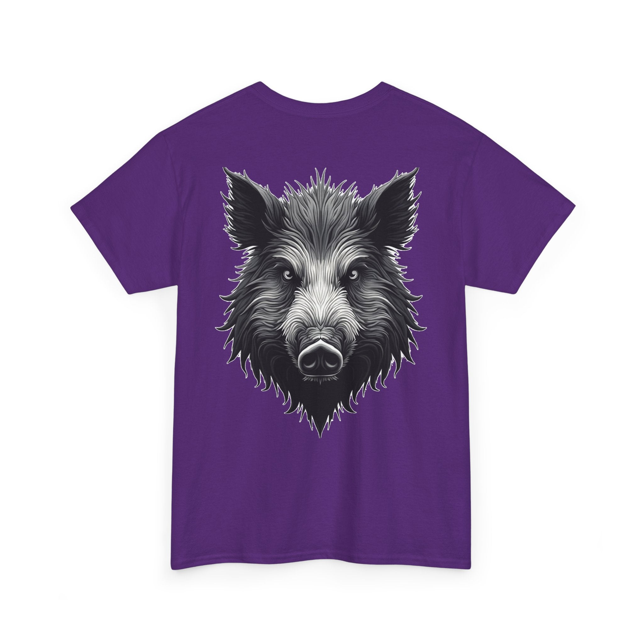 Wild Boar Graphic Tee — Detailed Monochrome Boar Head T-Shirt